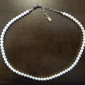 925 Sterling Silver EUC Cultured Pearl Choker Necklace
